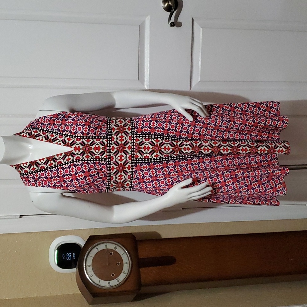 London Times Pink and Black Patterned Dress